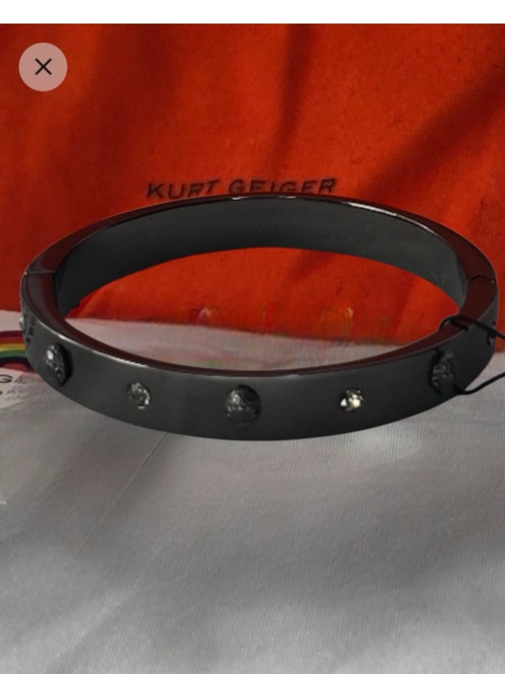 Kurt Geiger NWT - Black Stud-Embellished Bangle - Picture 5 of 5
